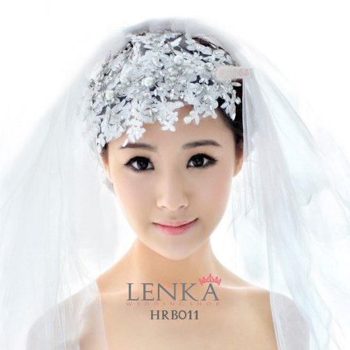 [SIAP KIRIM] HAIRPIECE BROKAT LACE PUTIH AKSESORIS RAMBUT PENGANTIN HRB011