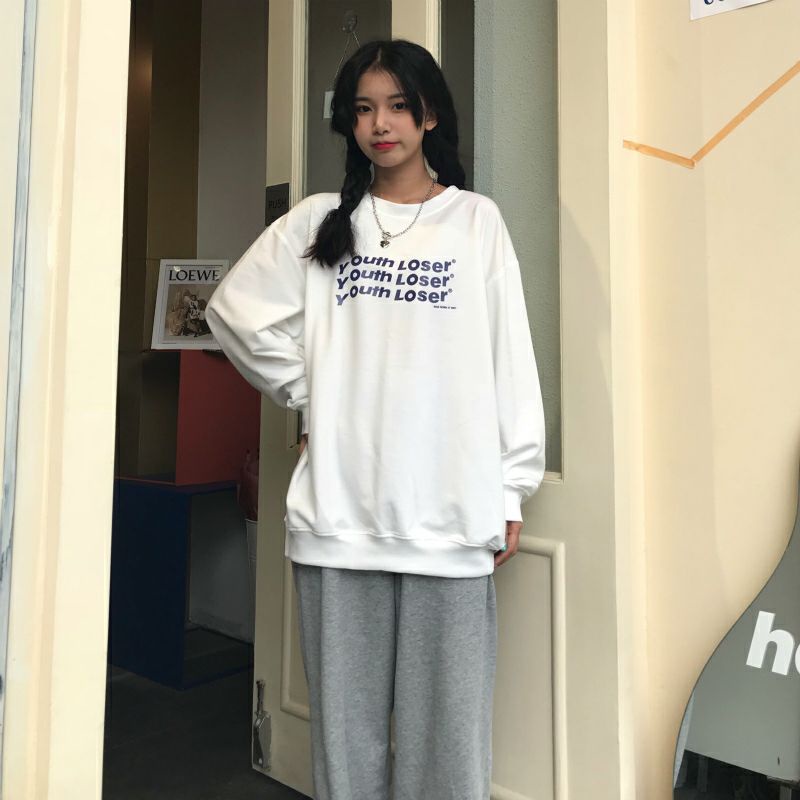 S - XXXXXL(6XL) Sweater YOUTH LOSER Sweatshirt BIGSIZE OVERSIZE Cute Crewneck Pria Wanita Korean Harajuku Style 5XL 4XL 3XL 2XL XL L M S