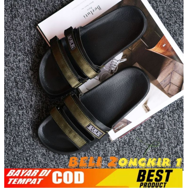 BARLIN BRAVO Sandal pria casual  sandal slop puyuh kekinian model birken ban dua