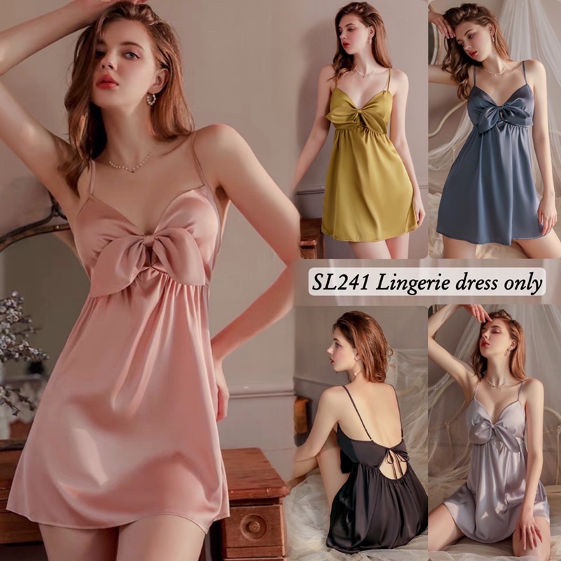 Sexy lingerie dress satin baju tidur sexy lingerie wanita / Lingerie dress satin premium / Lingerie 
