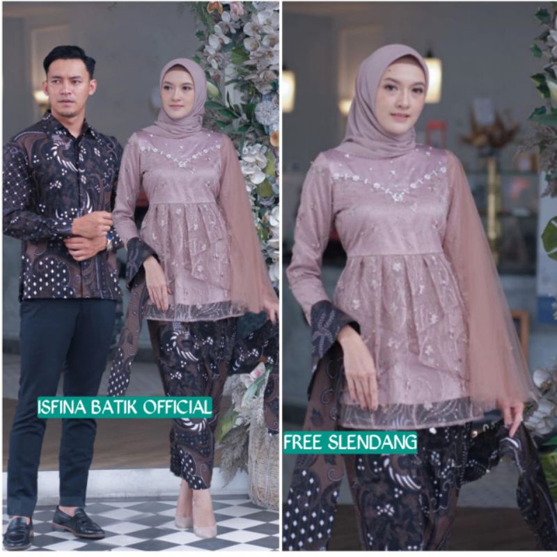 Couple Kebaya Modern Baju Wisuda Tunangan Lamaran Terbaru Baju Batik Brokat Couple meka