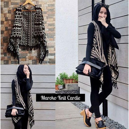 Cardigan Wanita Rajut Tribal Maroko