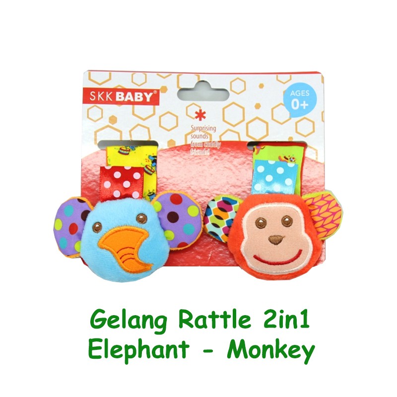 Gelang Rattle 2in1 PREMIUM Wrist Rattle Boneka Mainan Bayi Lucu Edukasi Sensori Bayi Krincingan