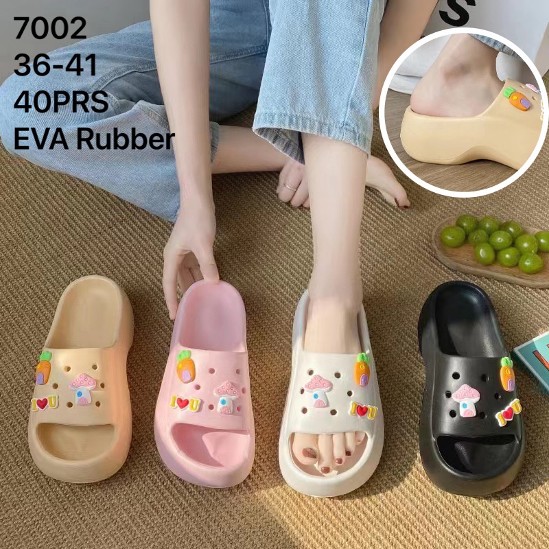 Sandal Fuji / Sandal Wanita Jelly Wedges Platfrom Tebal Dengan Jibbitz Terbaru Import Balance 7002