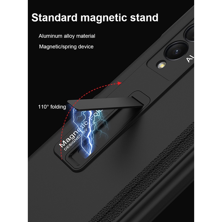 Samsung Galaxy Z Fold 2 3 4 5G Case Samsung Z Fold2 Fold3 Fold4 5G Hinged Folding Full Wrap Magnetic Stand Stand Stand Case 360 Degree Full Protection Folding Stand Case