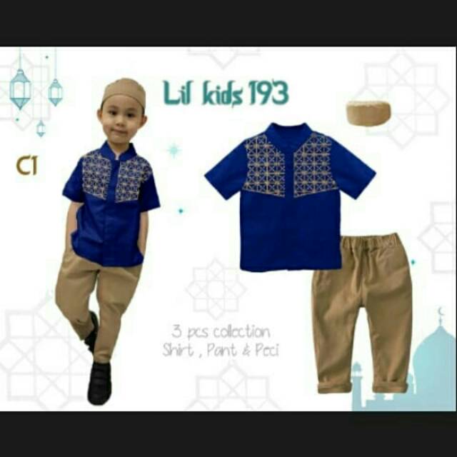 Lilkids 193 c1 biru elektrik setelan koko anak import keren terbaru terlaris kekinian lucu
