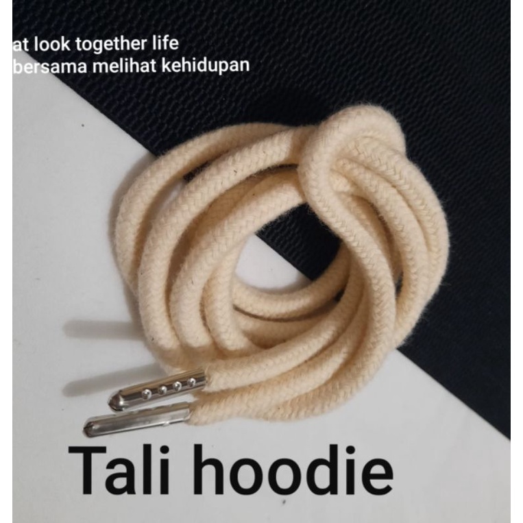 tali hoodie bulat cream 6 mm flat aglet/full katun