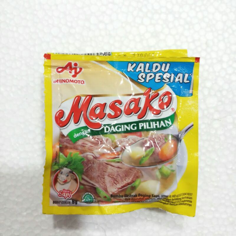 MASAKO bumbu penyedap Rasa Sapi dan Ayam (1 Renceng Isi 12 Sachet)