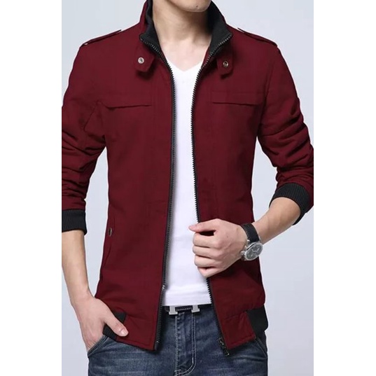 JAKET CASUAL KERAH BERDIRI KATUN DRILL