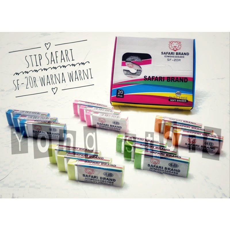 

Penghapus setip / stip safari besar SF-20R / penghapus murah 1pak isi 20pcs warna warni (1pcs) grosir