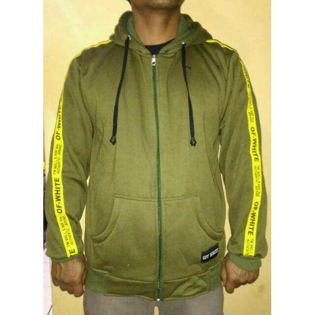 jaket off white hijau