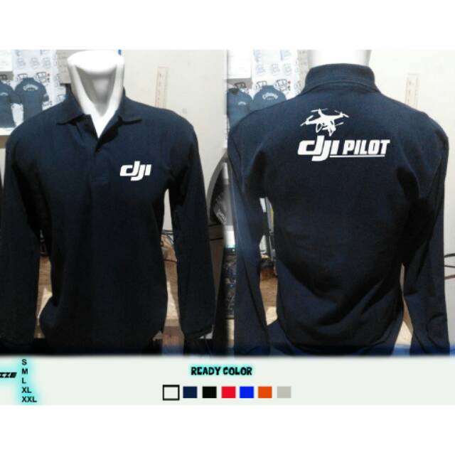 Polo longsleve/ kaos polo shirt Dji pilot/ Polo shirt lengan panjang