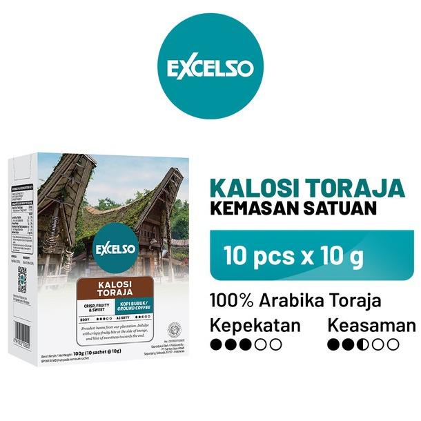 

TERLARIS EXCELSO Kalosi Toraja - Bubuk Kopi 1 Folding Box (10 x 10 gr)/MINUMAN COLLAGEN/MINUMAN YOYIC/MINUMAN DIET/MINUMAN PEMUTIH BADAN/MINUMAN KOREA/MINUMAN KEMASAN/MINUMAN KALENG/MINUMAN KOTAK/MINUMAN SEHAT HERBAL/MINUMAN SEHAT UNTUK TUBUH/MINUMAN