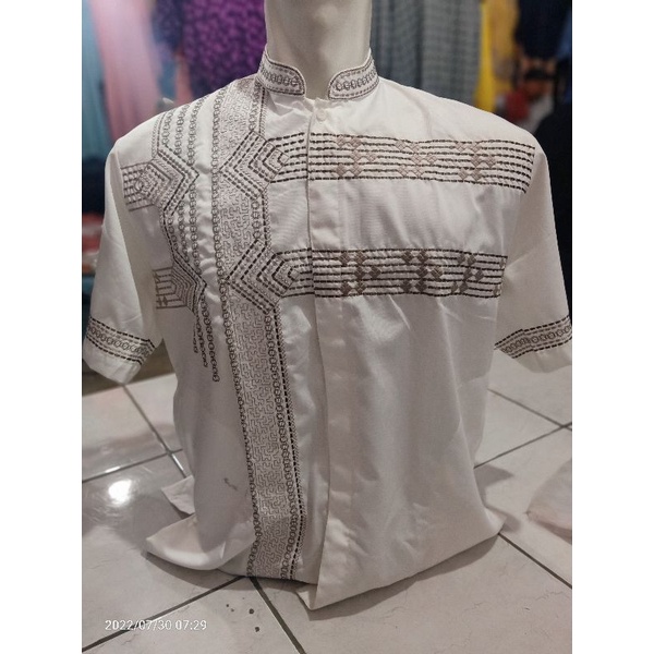 baju Koko putih tulang lengan pendek