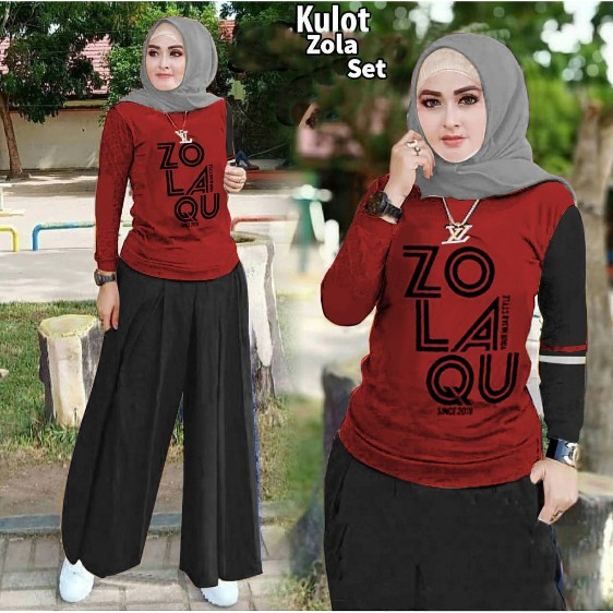 COD ✔ SET KULOT ZOLA NEW VV | SETELAN WANITA MUSLIM |SET KULOT JUMBO | GOOD QUALITY