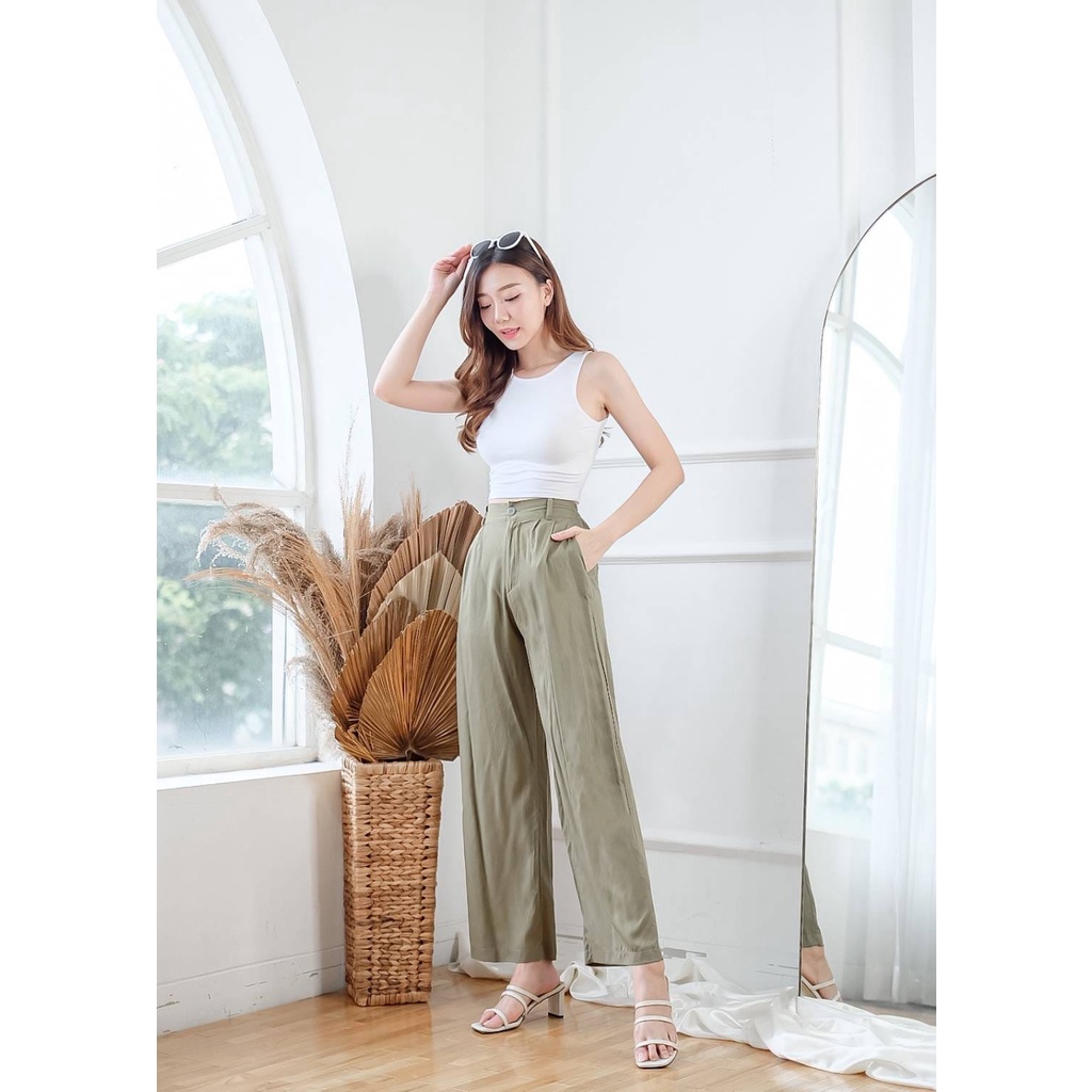 FWR - Highwaist Kulot Linen Panjang 2329 / Cullote Loose Korean Style