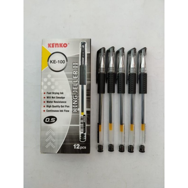 

Pulpen Gel Kenko KE-100 Hitam Ballpoint Pena