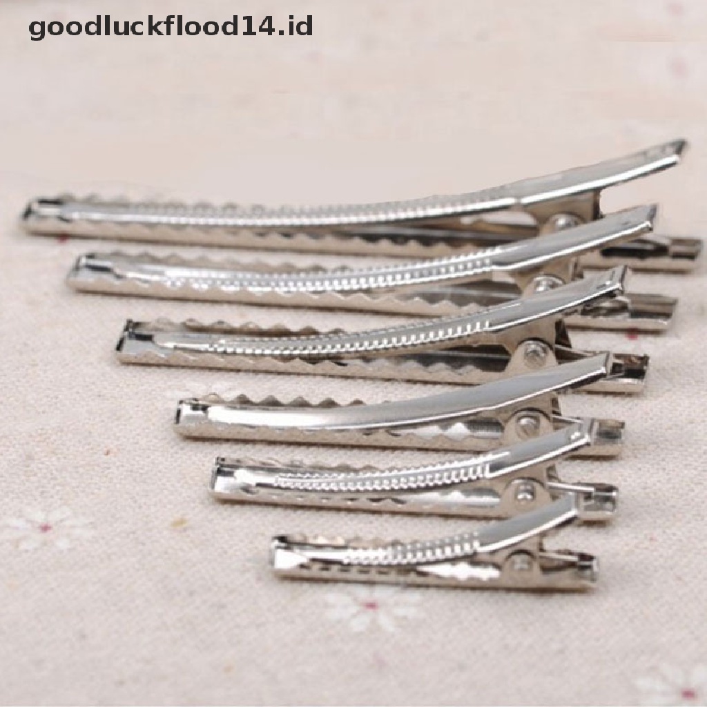 [OOID] 50pcs Metal Alligator Hair Clips Bow Teethed Barrette Crocodile Clamp DIY Clip ID