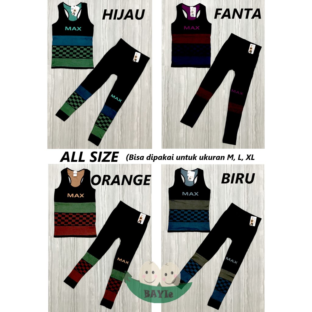 BAYIe-Setelan Baju+Celana Legging Senam/Olahraga/Sport Zumba/Aerobic/Gym Wanita Import FEMA5206+9206