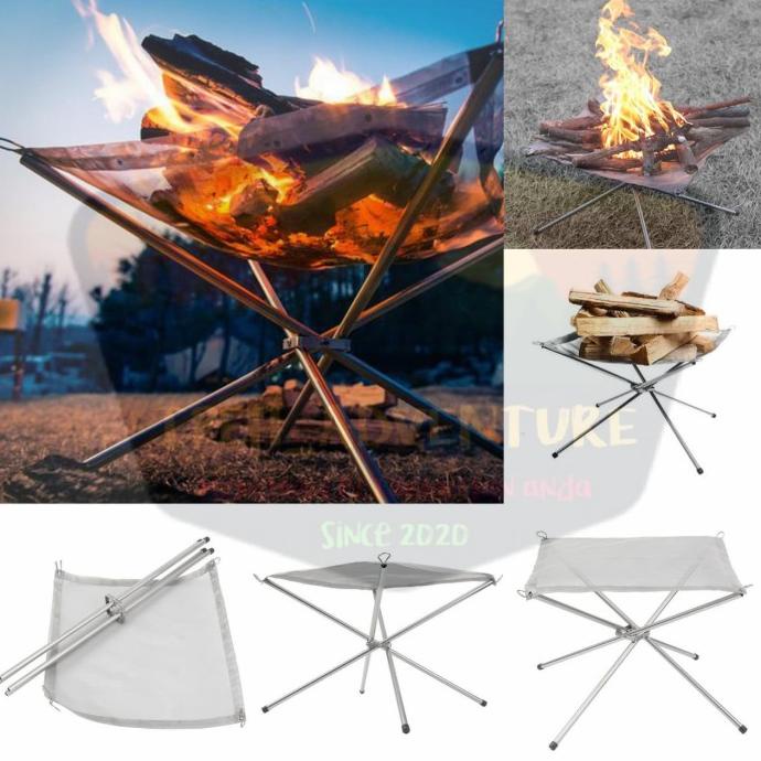 tempat api unggun portable stand