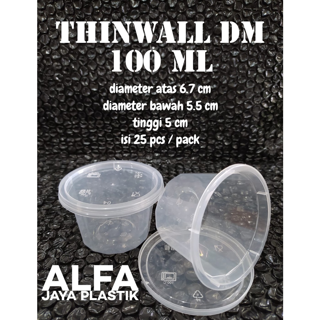 Thinwall bulat DM-100ml / thinwall puding 100ml / isi 25 set