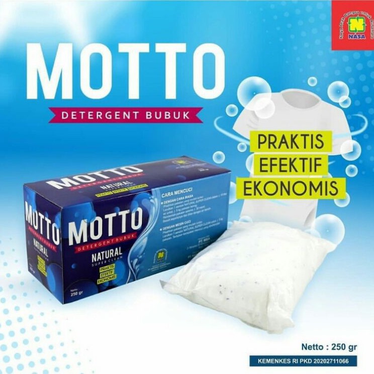 MOTTO NASA - Detergent Bubuk Pemutih Baju Super Clean Original 250grm