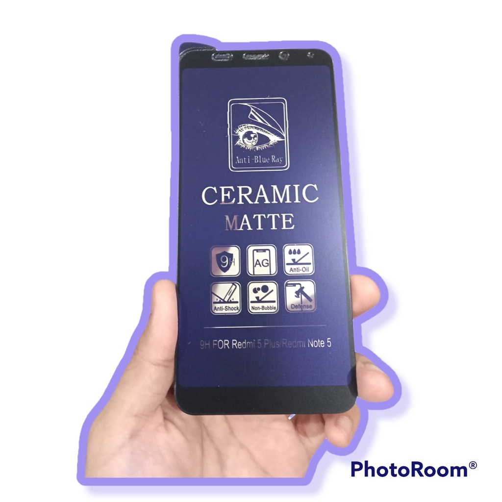 CMAB Ceramic Matte Anti Blue Xiaomi Redmi 6 Pro / Redmi Note 10 5G / Poco M3 Pro 5G / Redmi 5 Plus / Note 5 Pro / Redmi S2 Y2 Anti Gores Glare Full Layar No Sidik Jari