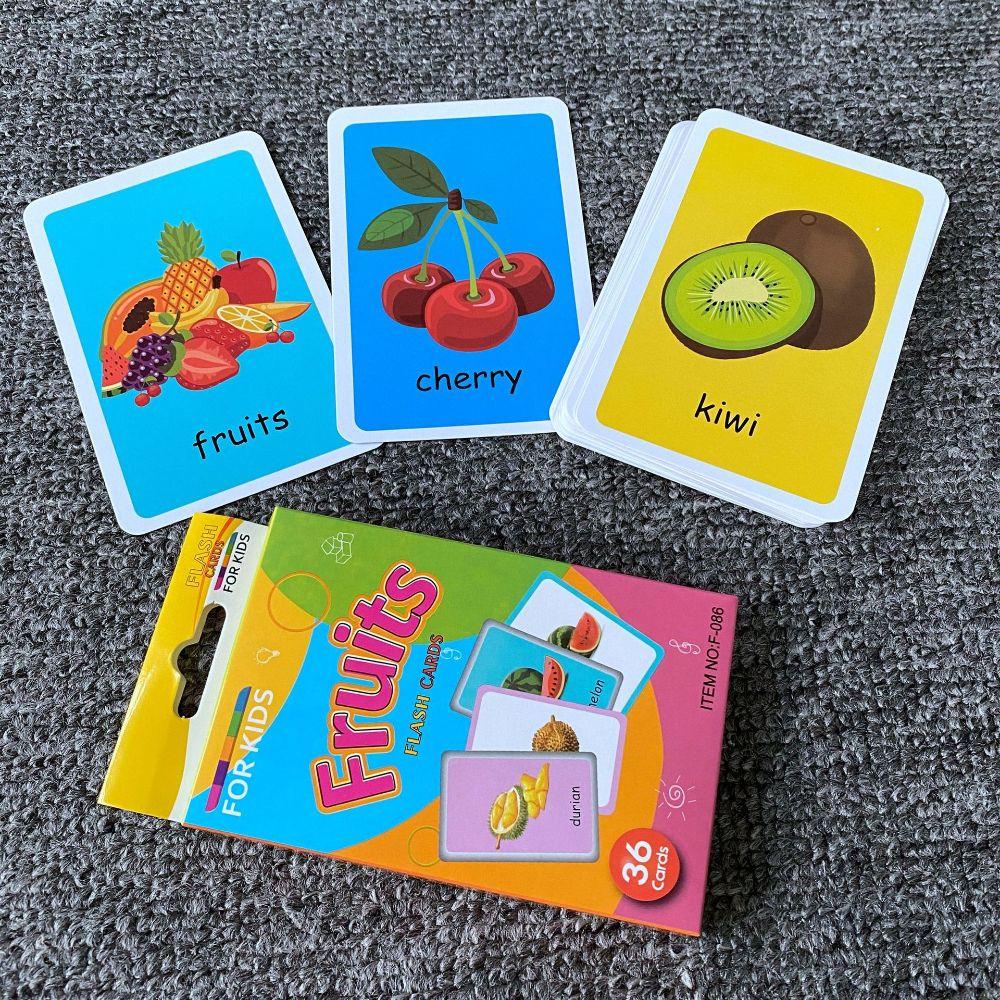 Needway Flash Card Makanan Anak Alphabet Animals Warna Mainan Edukasi Belajar Bahasa Inggris