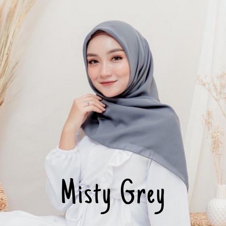 Kerudung Segiempat Polos BELLA SQUARE Hijab Pollycotton Jilbab Bela Grosir Murah PART 1-BELLA MISTY GREY
