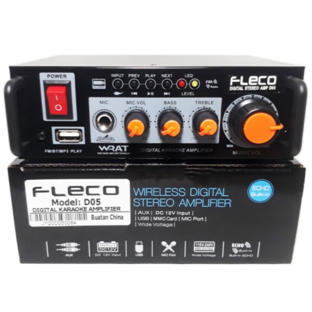 Power Amplifier Wireless Fleco D-05 Ampli Blueooth AC DC Radio