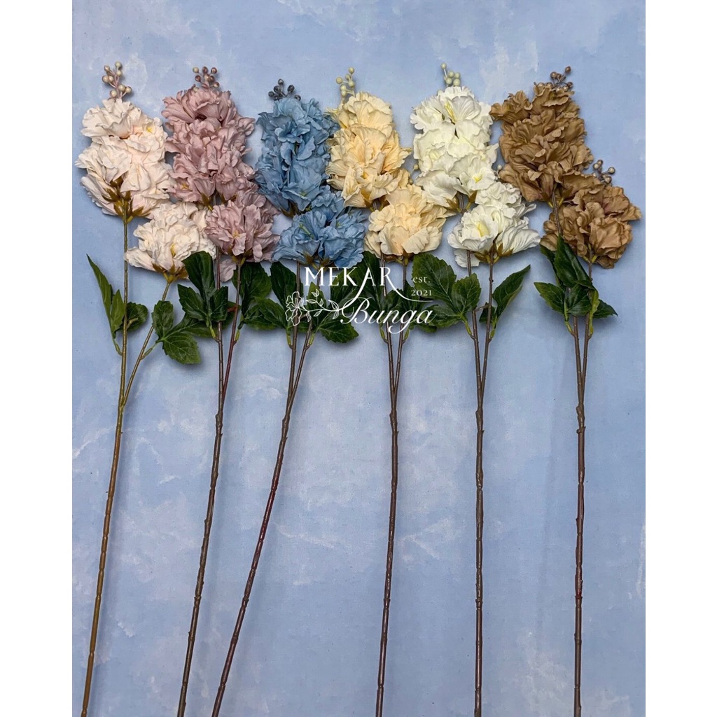 (FR 43) - Bunga Artifisial SNAP DRAGON HITACINTH 2 cabang Dekorasi Pelaminan Hantaran