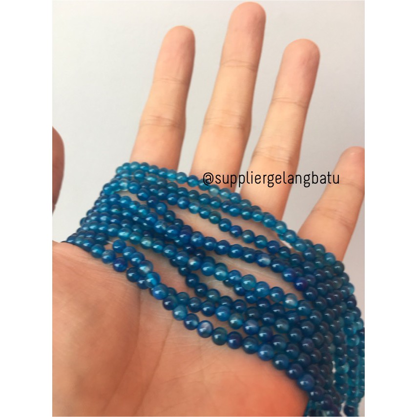 4mm aquamarine kilap grade natural aksesoris korea gelang kalung batu aksesoris fashion craft bahan