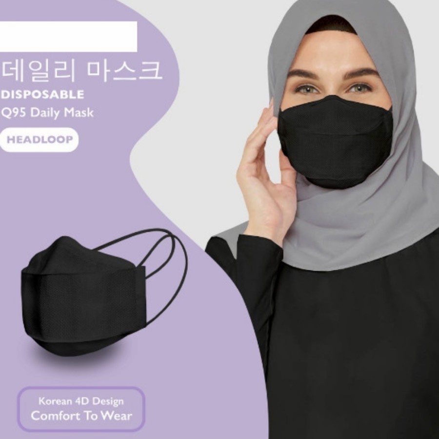 Masker KF94 Hijab Headloop Masker KF 94 Hijab 4 Ply