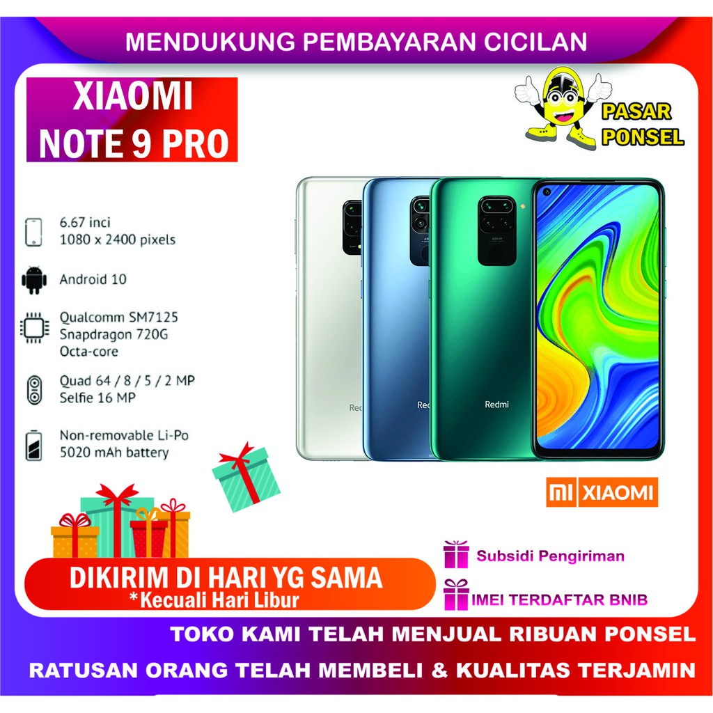XIAOMI REDMI NOTE 9 PRO RAM 6/64GB GARANSI RESMI TAM TERMURAH