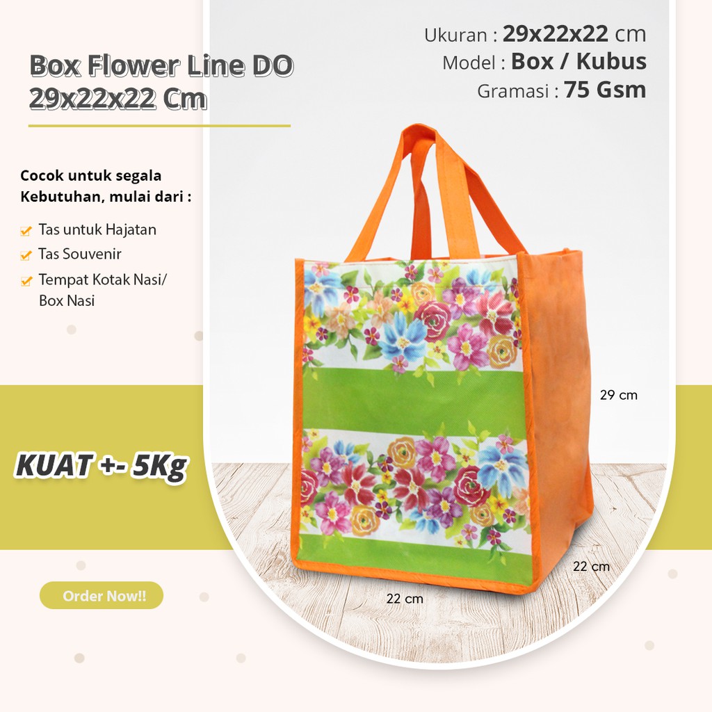 

TAS HAJATAN DUS NASI TAS SPUNBOND 85 GSM KOTAK NASI GOODIE BAG HAJATAN 29X22X22