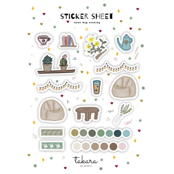 

Sticker Sheet Takara by Shinta - Bean Bag Evening Series