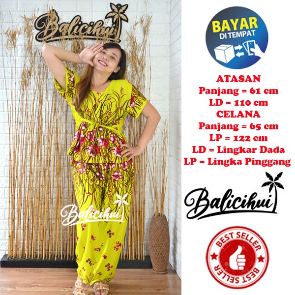 Balicihui Setelan Panjang Bali Piyama Tidur Bali FIT to XL