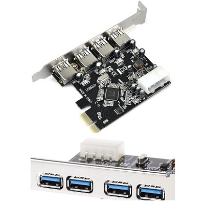 USB 3.0 4 Port PCIE Expansion Card PCI Express Adapter Pcie Card 4-Port USB3.0