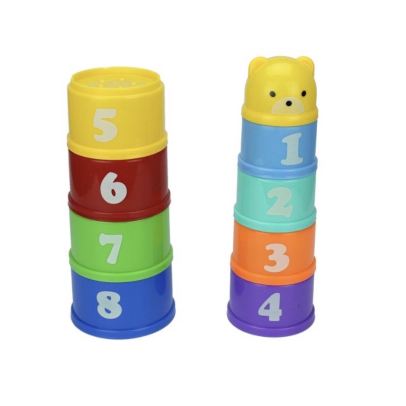 Stacking Cup Toys Mainan Susun Gelas Cup Belajar Angka Huruf Abjad Anak Mainan Edukasi Sensorik Motorik Anak