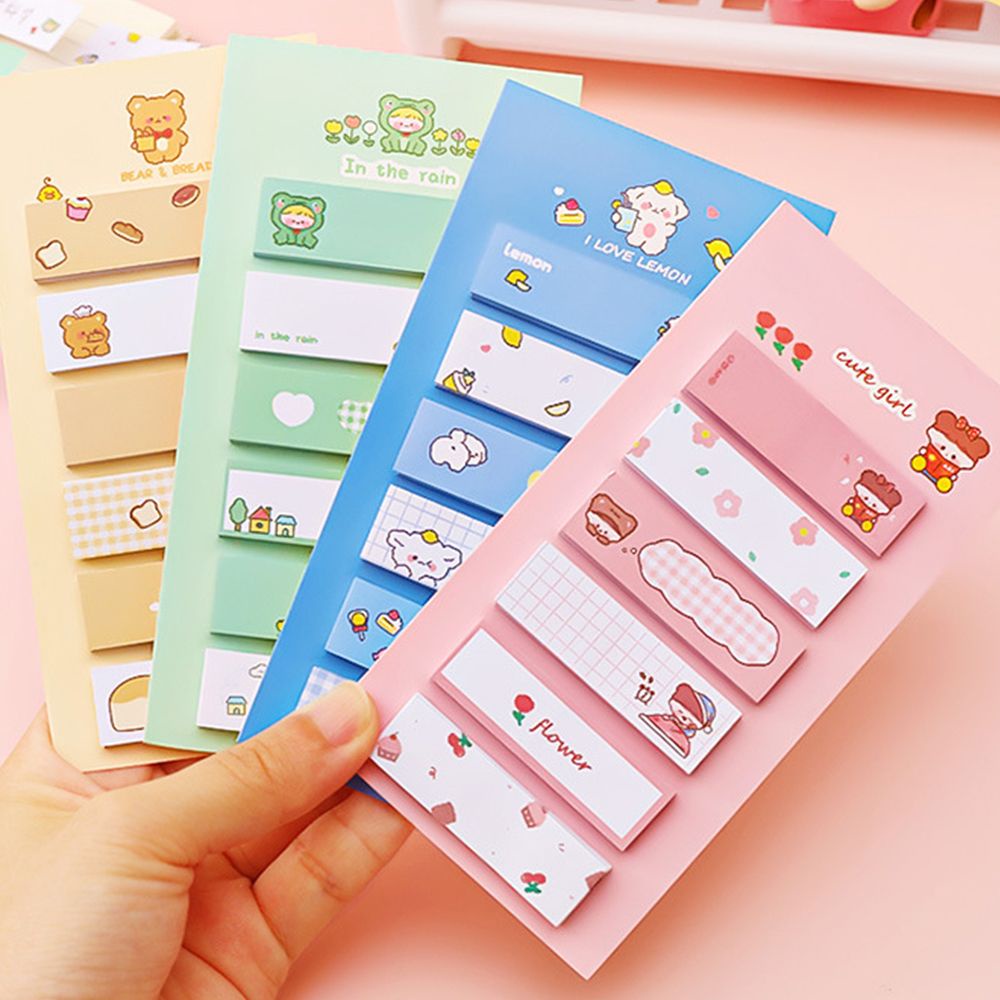 Lanfy 120pcs / Set Kertas Memo Sticky Note / Post-It Motif Kartun Hewan Untuk Stationery Anak Perempuan