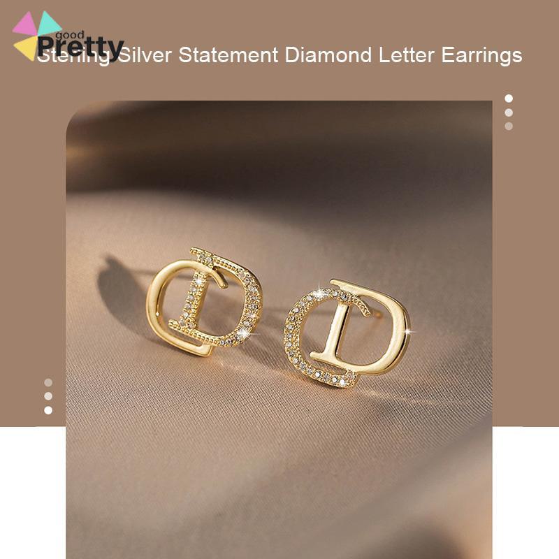 925 Perak Personalised berlian litto anting -anting niche desain anting -anting waktu sederhana - PD