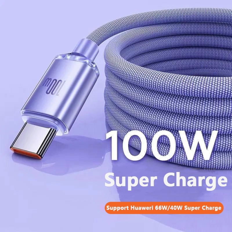 Kabel Data / Charger USB Tipe-C Fast Charging 120W 6A Untuk Xiaomi / Huawei / Oneplus