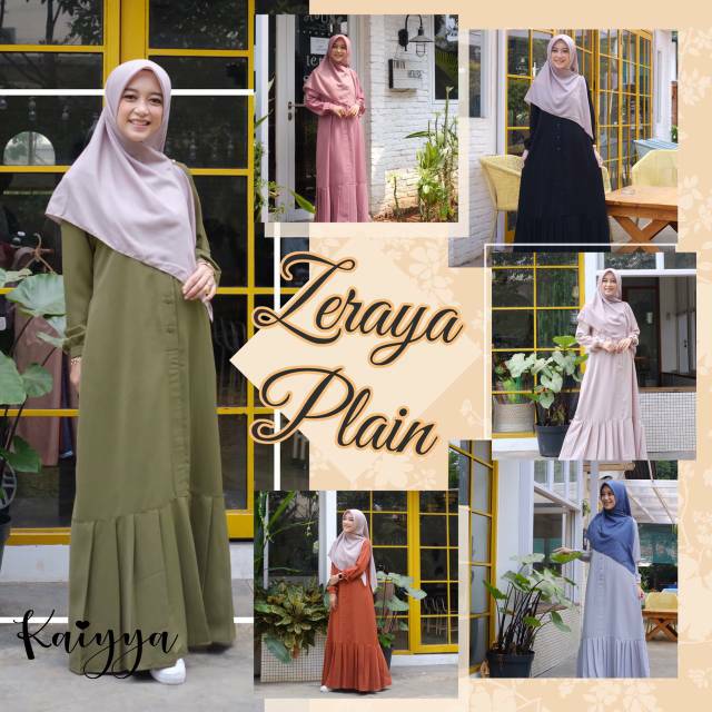 Zeraya plain gamis polos busui original kaiyya