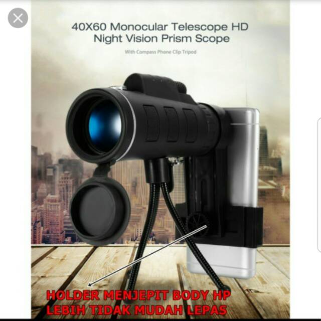 TELESCOP MONOCULAR 40x60 lensa optik zoom for HP TELESCOP BUAT HP