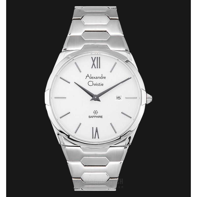 Alexandre Christie AC 8542 MD BSSSL Men White Dial Stainless Steel Strap