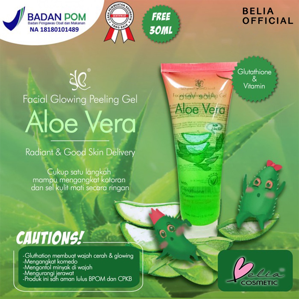 ❤ BELIA ❤ SYB Facial Glowing Peeling Gel Aloe Vera | Milk &amp; Snail | Charcoal | Peeling Wajah 130 ml Tube (✔BPOM)