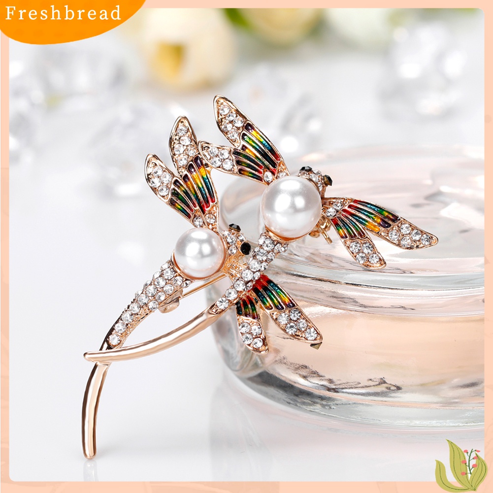 [ TERLARIS]Flying Dragonfly Brooch Pin Shiny Rhinestone Enamel Insect Women Fashion Jewelry