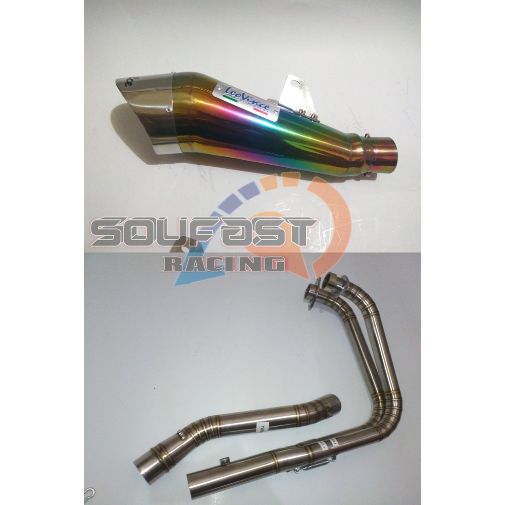 knalpot racing leovince cobra rainbow fullsystem R25 Mt25