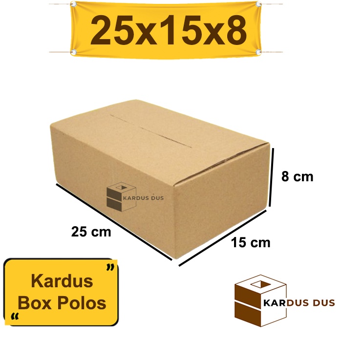 

Kardus Box Packing / Dus Karton Polos 25 X 15 X 8 cm Single Wall , Kotak Tebal , Murah, Baru