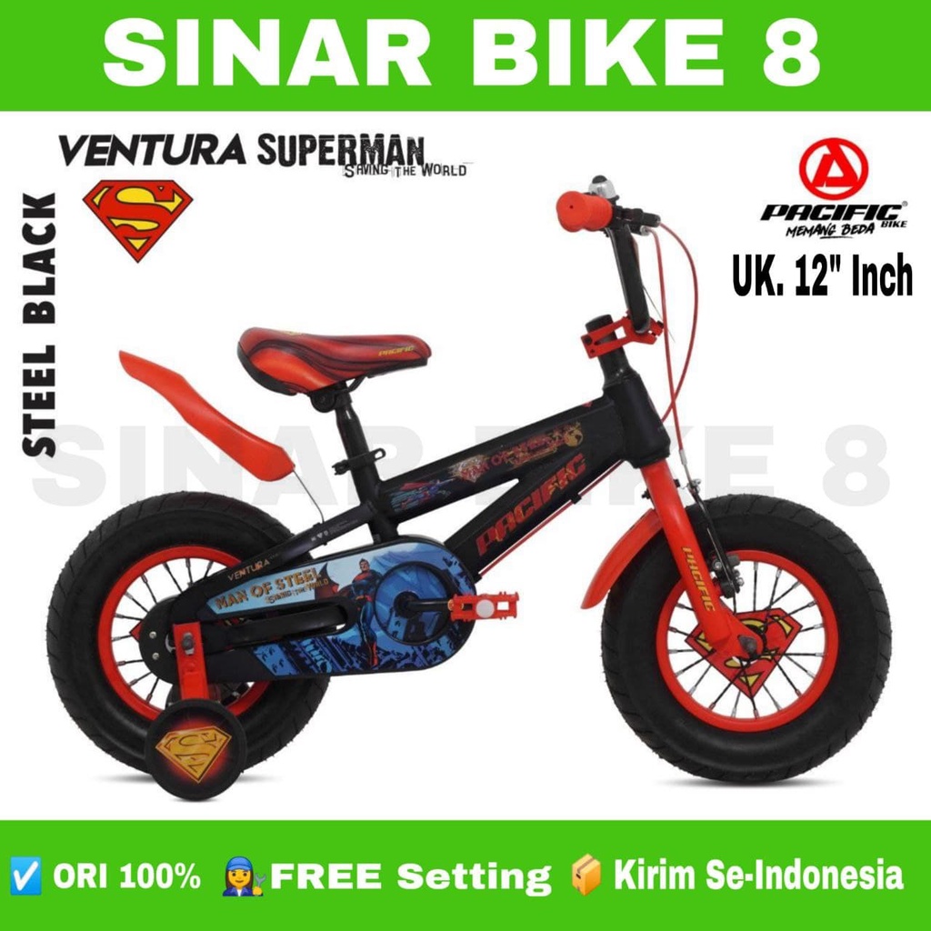 Sepeda Anak Laki Bmx PACIFIC  Ukuran 12&quot; 16&quot; &amp; 18 Inch VENTURA SUPERMAN Ban Jumbo